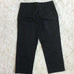 ANN TAYLOR Cropped Pants Capris Bermuda Flat Front Pockets Belted Blk 4P